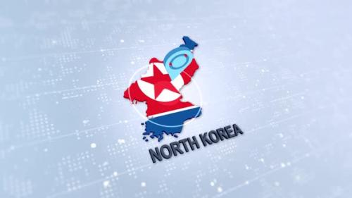 Videohive - North Korea Map With Marker - 47738498 - 47738498