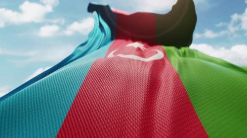 Videohive - Wavy Flag of Azerbaijan Blowing in the Wind in Slow Motion Waving Colorful Azerbaijani Flag Symbol - 47741229 - 47741229
