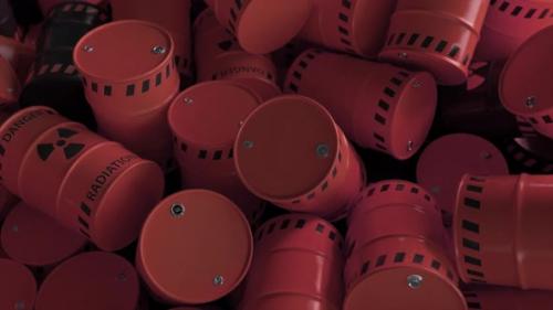 Videohive - Dump of Red and Black Barrels with Nuclear Radioactive Waste Danger of Radiation Contamination of - 47744347 - 47744347