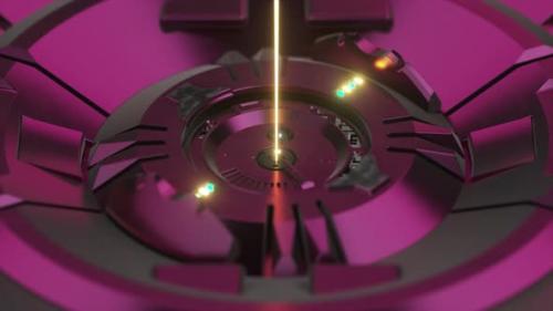 Videohive - Digital Technological Futuristic Background The Laser Shines From a Metal Scifi Mechanism 3d - 47744946 - 47744946