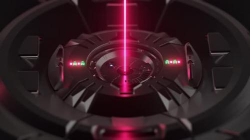 Videohive - Digital Technological Futuristic Background The Laser Shines From a Metal Scifi Mechanism 3d - 47744981 - 47744981