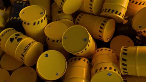 Videohive - Dump of Yellow and Black Barrels with Nuclear Radioactive Waste Danger of Radiation Contamination of - 47745047 - 47745047