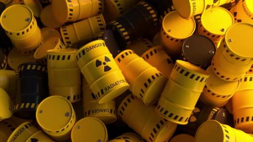 Videohive - Dump of Yellow and Black Barrels with Nuclear Radioactive Waste Danger of Radiation Contamination of - 47745088 - 47745088