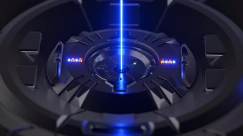 Videohive - Digital Technological Futuristic Background The Laser Shines From a Metal Scifi Mechanism 3d - 47745274 - 47745274