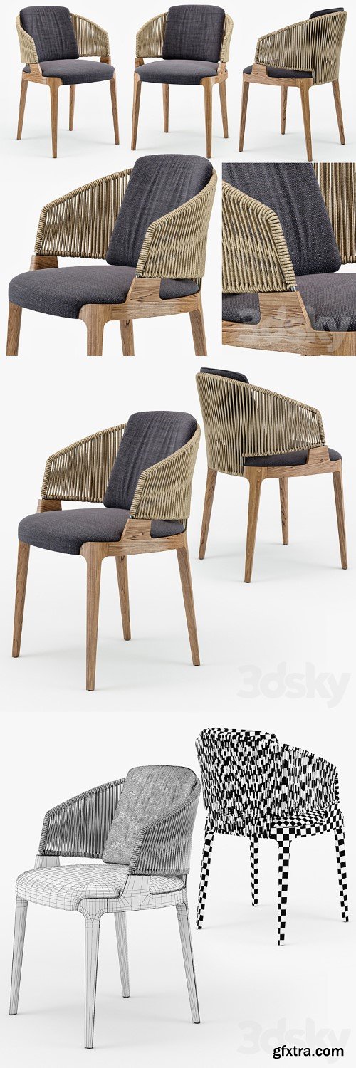 Potocco Velis hand weaved armchair