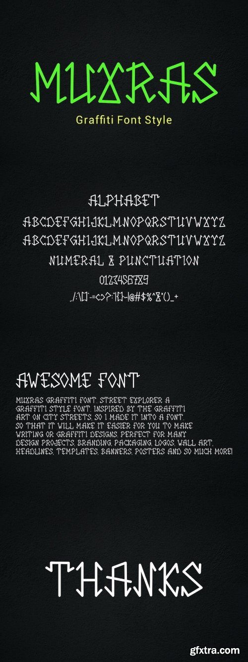 Muxras - Graffiti Font Style