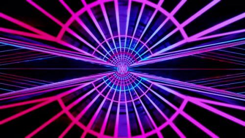 Videohive - Abstract tunnel of blue and red light in the dark. Looped animation - 47787272 - 47787272