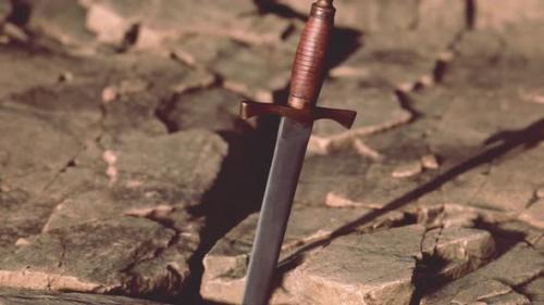 Videohive - Excalibur Sword in Rocky Stone at Sunset - 47787451 - 47787451