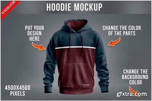 Hoodie Mockup - Front View G7MTA6J