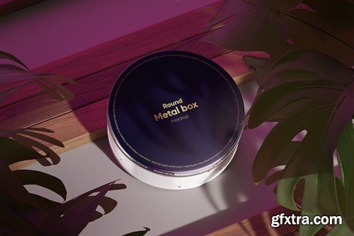 Round Metal Box Mockup DAVCLXD