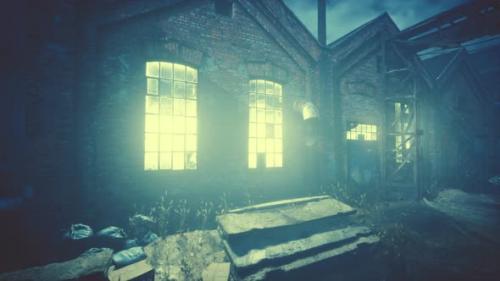 Videohive - Dark Factory Warehouse Alley at Night - 47787657 - 47787657