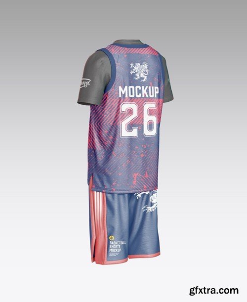 Set Basketball Kit with Internal T-shirt Mockup YDVJMYZ