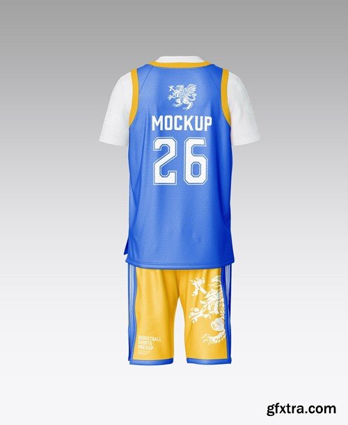 Set Basketball Kit with Internal T-shirt Mockup YDVJMYZ