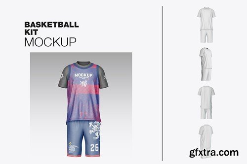 Set Basketball Kit with Internal T-shirt Mockup YDVJMYZ