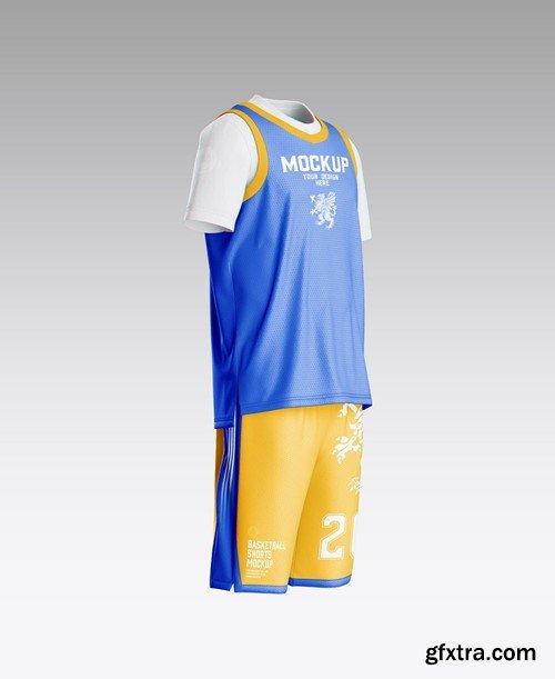 Set Basketball Kit with Internal T-shirt Mockup YDVJMYZ