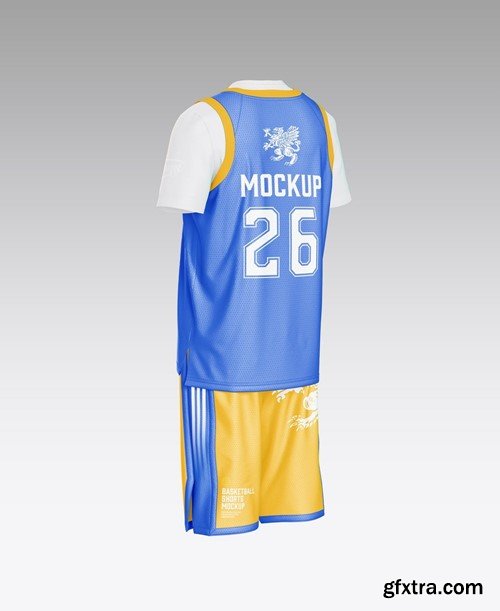 Set Basketball Kit with Internal T-shirt Mockup YDVJMYZ