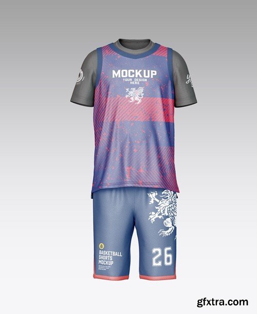 Set Basketball Kit with Internal T-shirt Mockup YDVJMYZ