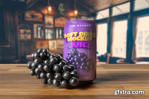 Product Juice Can Mockup X6LS7HP