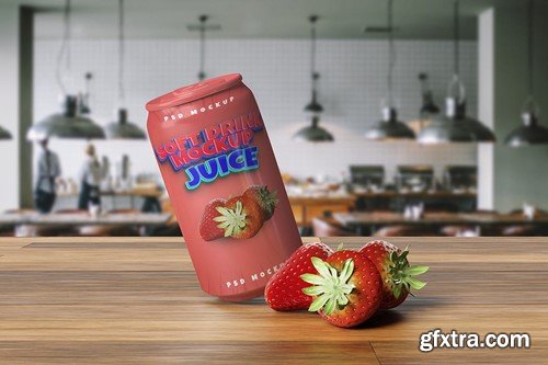 Product Juice Can Mockup X6LS7HP