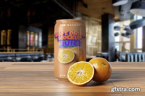 Product Juice Can Mockup X6LS7HP