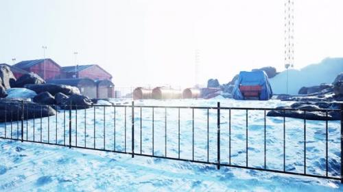 Videohive - Snow Around Building of Polar Station in Antarctica - 47787848 - 47787848