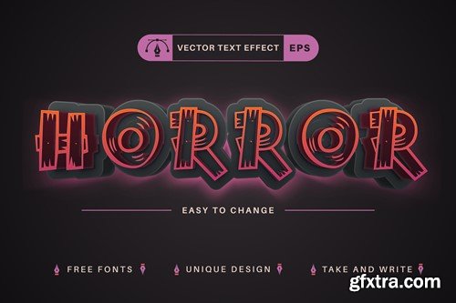 Wooden Horror - Editable Text Effect, Font Style M5RE265