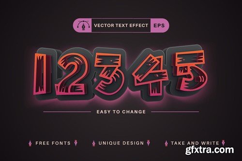 Wooden Horror - Editable Text Effect, Font Style M5RE265