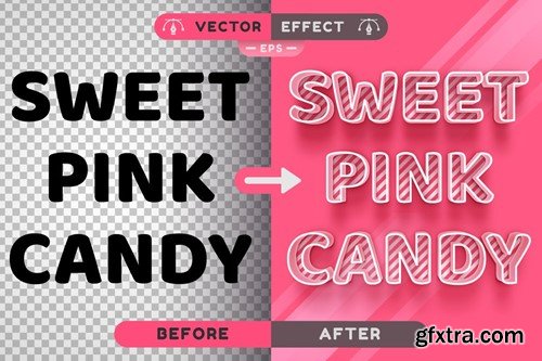 Sweet Pink Candy - Editable Text Effect Font Style YU36ZZX