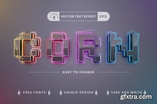 Set 10 Rainbow Editable Text Effects, Font Styles D7NNCJ9
