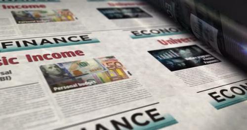 Videohive - Universal basic income analysis technology newspaper printing press - 47765562 - 47765562