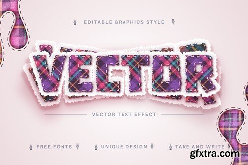 Tartan Textile - Editable Text Effect, Font Style XZ2TNFH