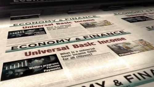 Videohive - Universal basic income analysis technology newspaper printing press - 47765563 - 47765563