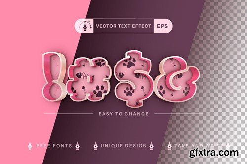 Cat Double Color Editable Text Effect, Font Style SYRLT98