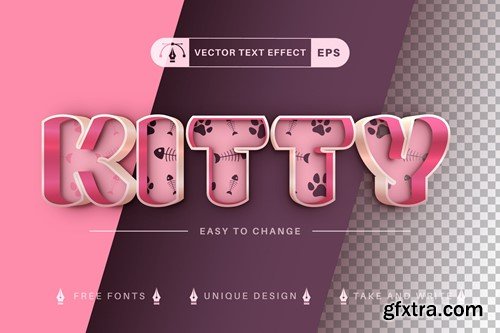 Cat Double Color Editable Text Effect, Font Style SYRLT98