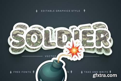 Soldier Sticker Editable Text Effect, Font Style Y6WMYWG