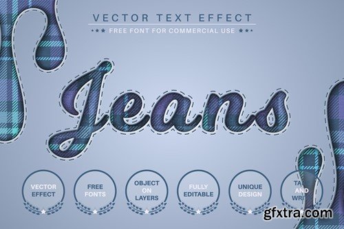 Jeans Tartan - Editable Text Effect, Font Style LEPUU8B