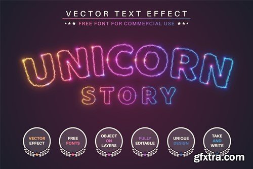 Light Unicorn - Editable Text Effect UNHDHJ9