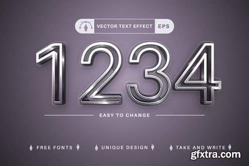 Realistic Steel - Editable Text Effect, Font Style AS4GVET