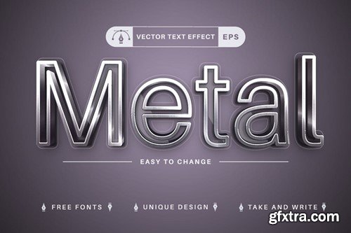 Realistic Steel - Editable Text Effect, Font Style AS4GVET