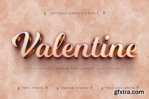 Valentine Gold - Editable Text Effect, Font Style E3T6KLE