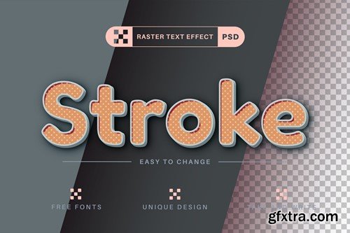 Stroke Polka Dot Editable Text Effect, Font Style J4L4LEF