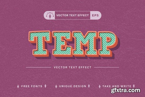 Retro - Editable Text Effect, Font Style SLT97Q8