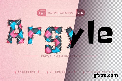 Argyle - Edit Text Effect, Editable Font Style EC42929