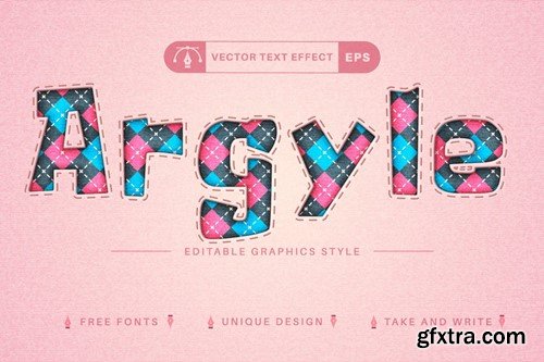 Argyle - Edit Text Effect, Editable Font Style EC42929