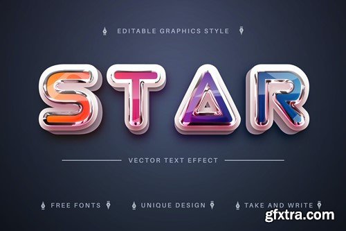 Star Rainbow - Editable Text Effect, Font Style H36NZM2