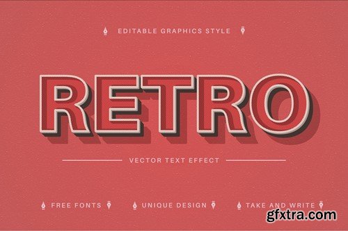 Red Retro - Editable Text Effect, Font Style PUL3MS9