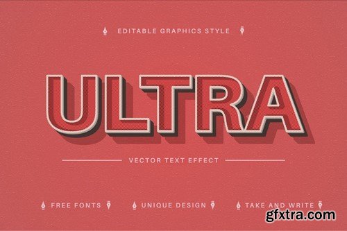 Red Retro - Editable Text Effect, Font Style PUL3MS9