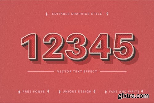 Red Retro - Editable Text Effect, Font Style PUL3MS9