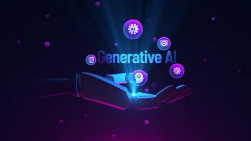 Videohive - Generative Ai robotic hand animation - 47768535 - 47768535