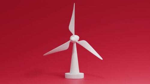 Videohive - 3d Illustration of a wind turbine on a Yellow background - 47772072 - 47772072